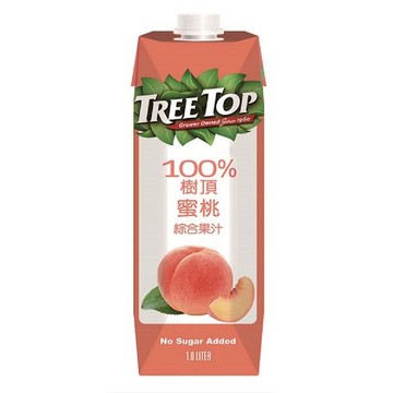 [家速配]樹頂100蜜桃綜合果汁1L公升