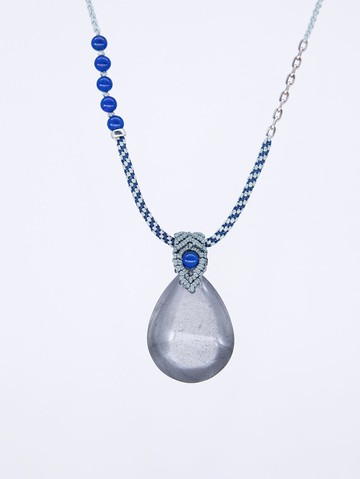 極品千層藍幽吊墜 繩編項鏈