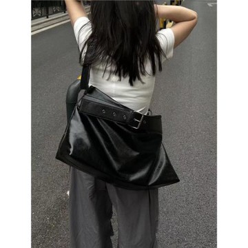 2025秋季新款高級感大容量軟皮托特包男女通用慵懶風單肩斜挎包包