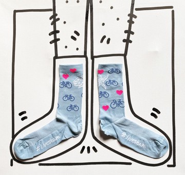 義大利Italy 潮流運動襪 livesbam 經典原創設計製造 BIKE Blue