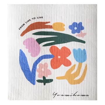 加厚木漿棉抹布 和平花環 4件組  1組  20ｘ17cm