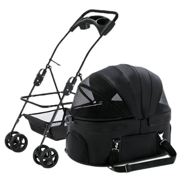 可分離設計寵物推車 捷運適用  黑色  1個