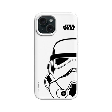 iPhone 15 SolidX 白 - 迪士尼-星際大戰 Star Wars - 星際大戰 – 風暴兵黑線條