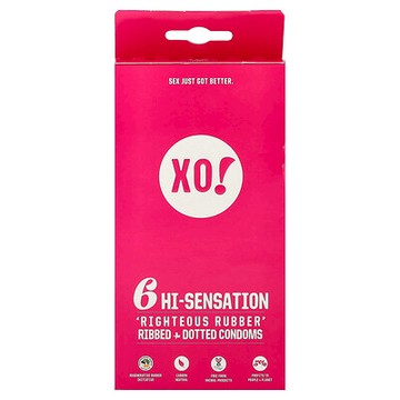 Here We Flo, XO! 特佳橡膠羅紋 + 凸點免孕套，無香型，6 只