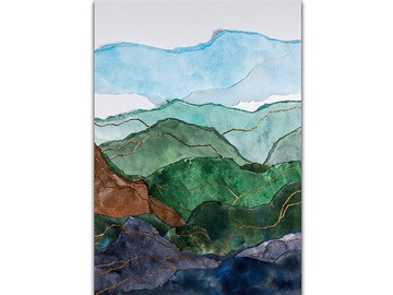 青山繪畫原創藝術混合媒體藝術品拼貼技術