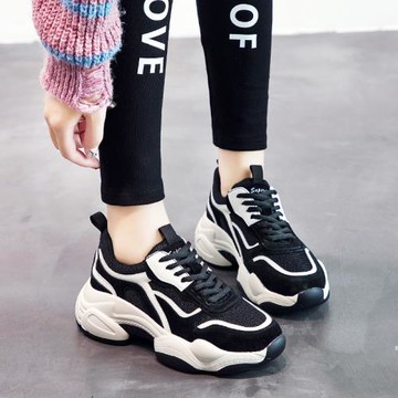 香港潮牌2025春秋新款女老爹鞋小個子學生百搭厚底松糕休閑運動鞋