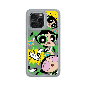 iPhone 15 Pro Max AirX 流變灰 - The Powerpuff Girls 飛天小女警 - 毛毛 - 可愛格紋款