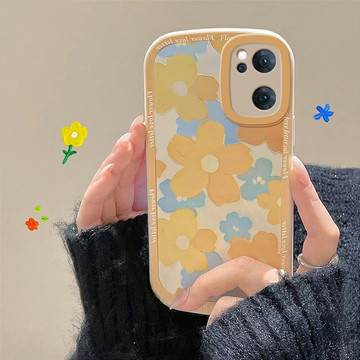春款油畫花朵適用于opporeno7手機殼新款女網紅reno7pro卡通硅膠防摔reno7se保護套全包鏡頭簡約高級感por