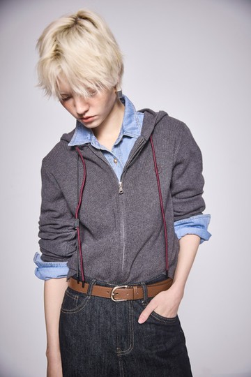 連帽拉鍊針織外套