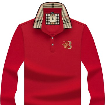 【新款熱賣】保羅男裝本命年喜慶休閑春季送爸爸新款長袖t刺繡翻領男polo衫t恤