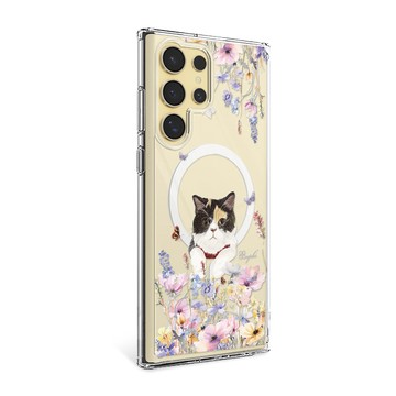 APBS Samsung S26/S25/S24/S23系列 輕薄防摔磁吸手機殼-花草三花貓