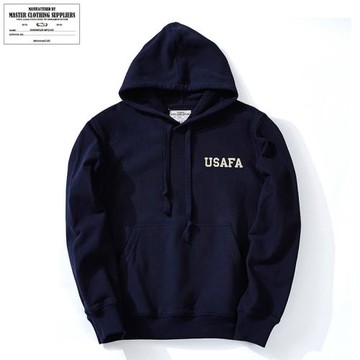 OKONKWO︱新款復古字母印花毛圈底490克重磅套頭衛衣厚款連帽帽衫