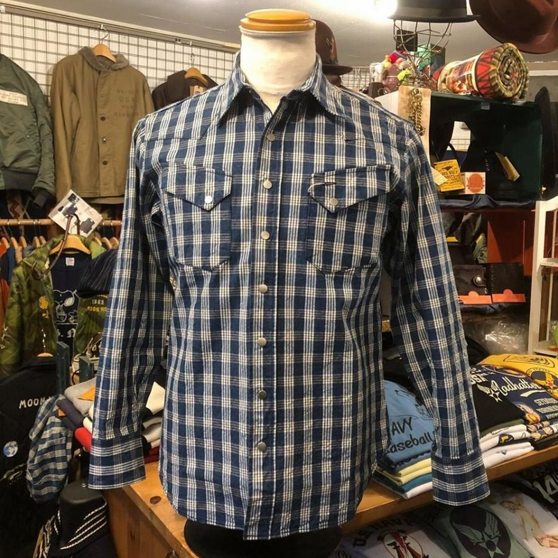 UNION SUPPLY PALAKA CHECK WESTERN SHIRT US28277-128/NAVY UNION SUPPLY PALAKA CHECK WESTERN SHIRT US28277-128/NAVY