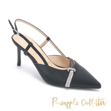 Pineapple Outfitter-SAAHIRA 雙鍊水鑽帶裸跟涼鞋-黑色