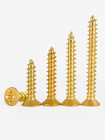 M3M3.5M4M5黃銅自攻螺絲釘全銅仿古家具純銅十字沉頭平頭銅木螺絲