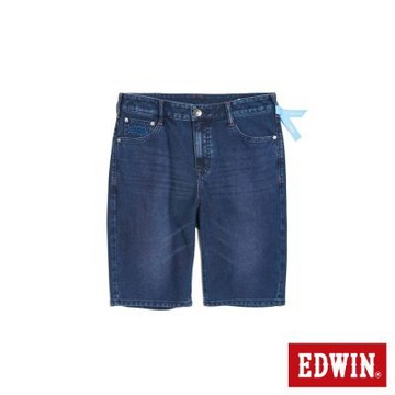 EDWIN 男裝 加大碼 EDGE 基本丹寧迦績短褲-中古藍