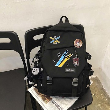 書包男ins潮酷動漫中學生雙肩包高顏值二次元周邊男女背包大容量