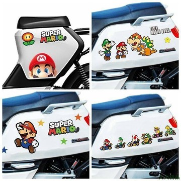 天天精品👓瑪麗馬里奧兄弟卡通 個性汽車車貼 車身兩側刮痕 電動車摩托貼紙