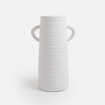瑞典EIGHTMOOD 陶質雙耳花器36cm 白