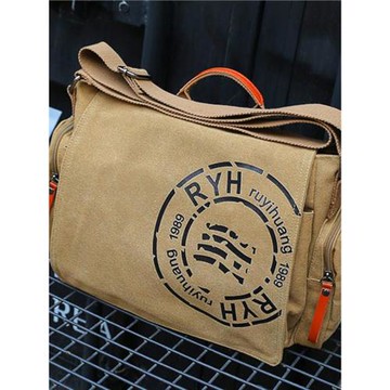 帆布包男包男士電腦包單肩手提斜跨包挎包戰術公文包大包翻蓋大包