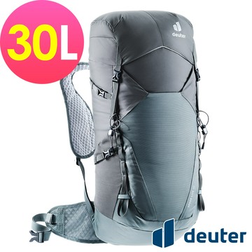 【deuter 德國】SPEED LITE 超輕量旅遊背包/登山包/健行包30L(3410622黑水藍)