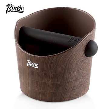 BINCOO 木紋咖啡渣桶 家用意式咖啡敲渣桶 咖啡收納工具 咖啡用具