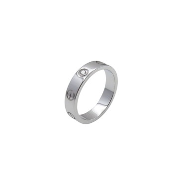 Cartier 卡地亞 18K 白金 Mini Love 1P 鑽石 戒指 #49 【二手名牌BRAND OFF】