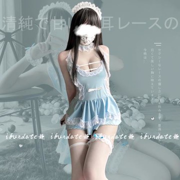ifundate：內衣服制服性感睡衣女仆少女薄透蕾絲黑絲美腿cos套裝