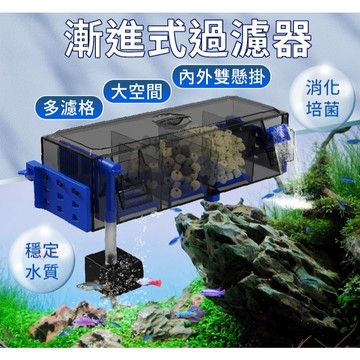 2025新式雙懸掛漸進式過濾器 魚缸壁掛瀑布過濾器 雙懸掛滴流過濾器