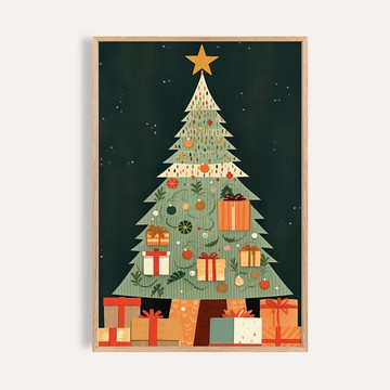歡樂耶誕風格 / 禮物之森 節慶掛畫 海報 無框畫