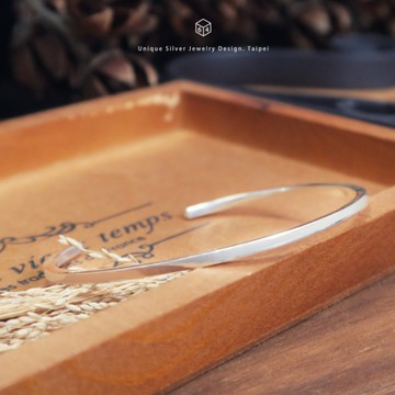 ART64 純銀 地平線彼端 清新方線手環 925純銀手環 C型手環 純銀手鐲