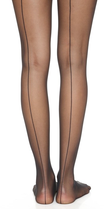 Wolford Individual 10 Back Seam Tights Black L