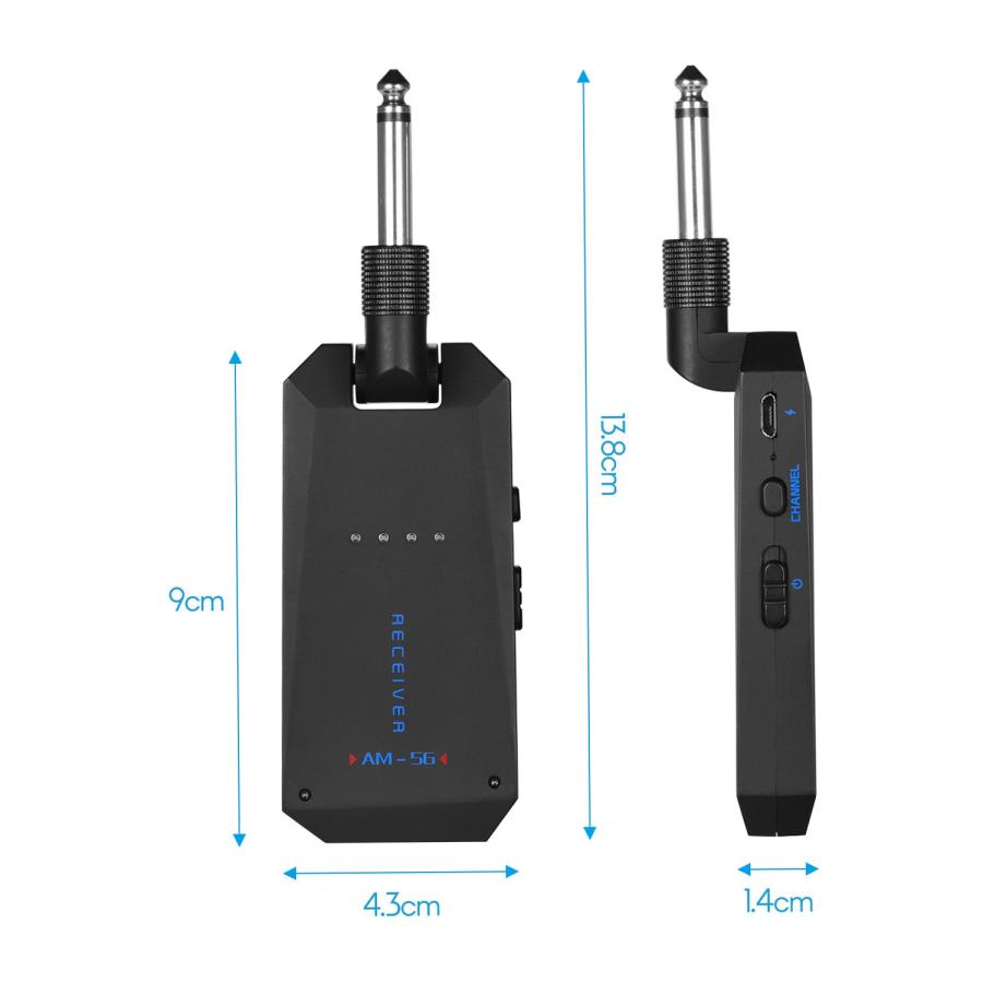 AMMOON-ワイヤレスギターシステム,AM-5G,充電式,ロック,オーディオ送信機および受信機,ピックアップ,ギターアンプの蓄積