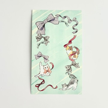 手帳內頁尺寸memo 緞帶貓 M5適用尺寸 薄荷綠