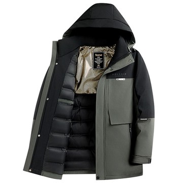 [巴黎精品] 真羽絨90%白鴨絨羽絨外套羽絨衣夾克-保暖戶外三防連帽衝鋒衣男外套2色a1is91