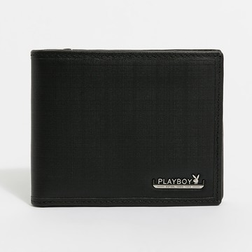 PLAYBOY - 基本短夾附零錢袋  Marvelous系列 - 黑色