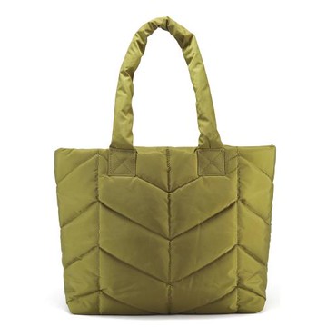 新款尼龍布包棉服包手提包通勤菱格單肩包大容量托特包