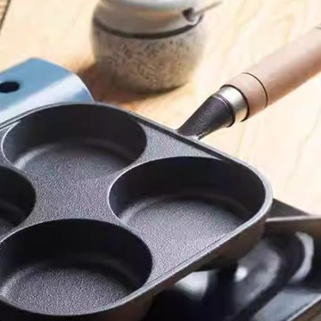 煎蛋鍋鑄鐵四孔蛋餃鍋加深雞蛋漢堡機模具早餐不沾平底鍋煎蛋神器