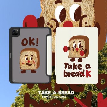 和風貓飯拳擊吐司面包可愛iPad保護殼磁扣亞克力筆槽旋轉10.2寸Pro11寸12.9寸mini6新款10代10.9寸簡約