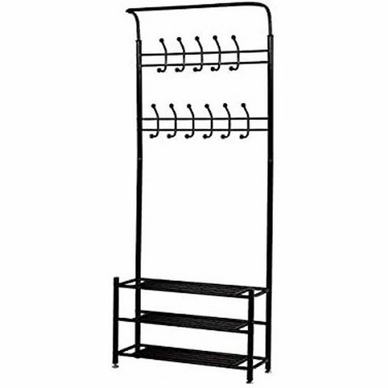 Miigang ハンガーラック 玄関収納ラック スリム おしゃれ パイプハンガー コート掛け 帽子掛け 靴収納 3段棚付き 組み立て簡単 幅80cm 通販 Lineポイント最大get Lineショッピング
