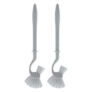 潔田屋抗菌彎頸廁刷 5cm刷頭 35cm長  2支  灰色