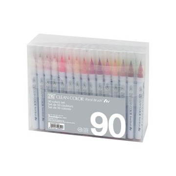 【Kuretake 吳竹】ZIG 彩繪毛筆 90色套組 /組 RB-6000AT-90V(日本品牌)