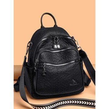 時尚包包雙肩包女2026新款潮書包大容量旅行包真皮大象紋韓版背包