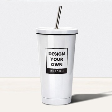 【客製化禮物】不鏽鋼吸管保溫杯,550ml│情人節/父親節/生日