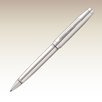 CROSS Coventry高雲亮鉻白夾原子筆免費刻字  (原廠正貨)