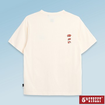 【5th STREET】 男裝 短袖 短t 上衣 t恤 TEE 印花 杏色 (571117)