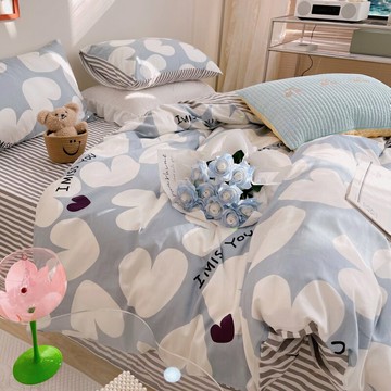 年春季新品四件套純棉全棉床上三件套床單被套四季通用床笠款