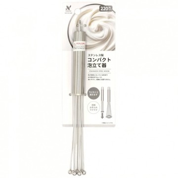 【100 Life Japan Can Do】(H)不鏽鋼球形可收納打蛋器(1入)