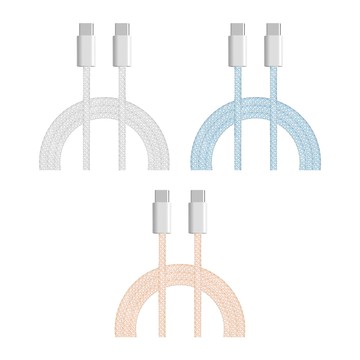 A公 - A公 FC3025 蘋果60W PD 炫彩編織快充線 2米 Type-C To Type-C 6A大電流 編織軟線 傳輸