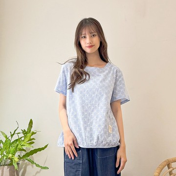 Hana Mokuba 印花滿版下襬收口上衣